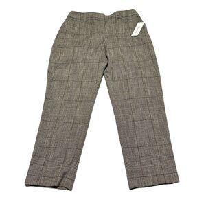 Calvin Klein Flat Front Crop Tech Dress Pants Trousers Glen Plaid Size 8 NWT